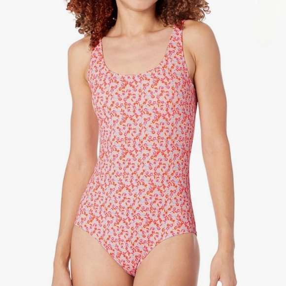NWOT Women's Large One Piece coverage swimsuit Floral Print Tiny print - Picture 1 of 9